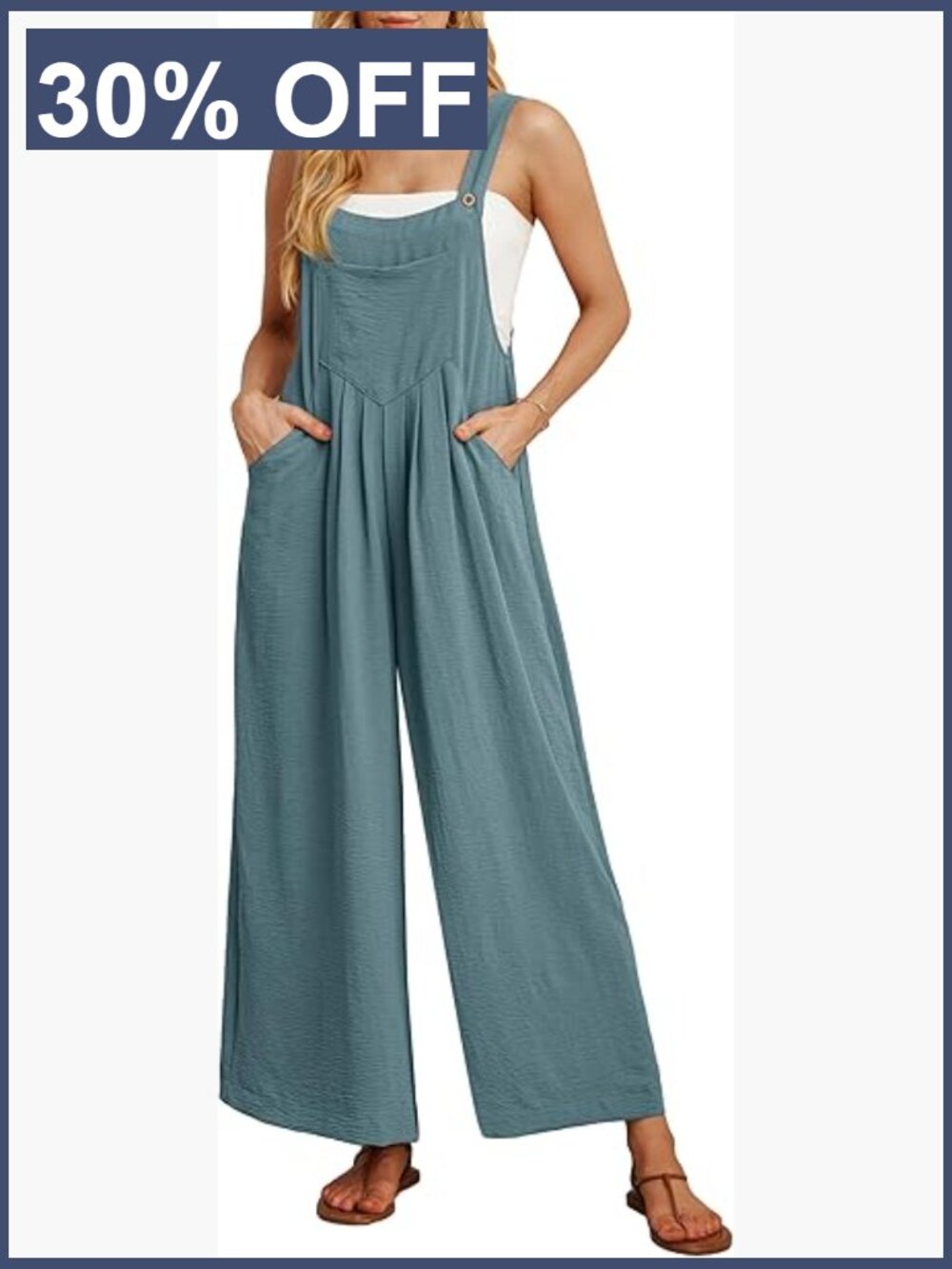Women's Boho Wide Leg Jumpsuit Romper with Pockets Summer